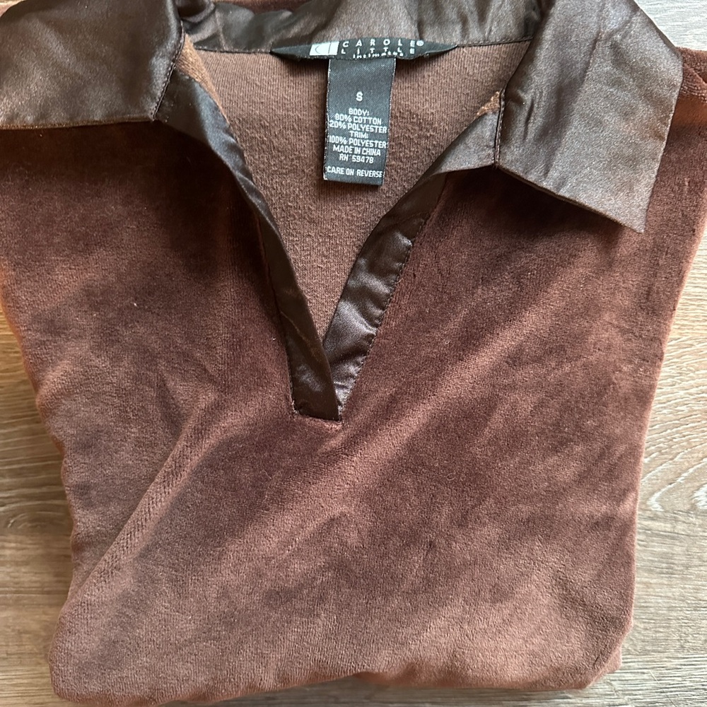 Carole Little Brown Velvet Top